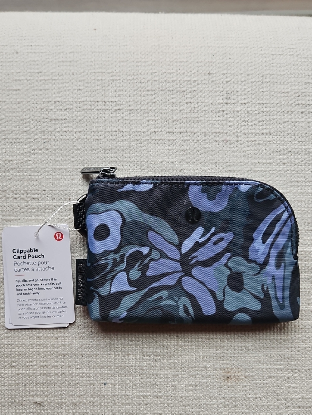 lululemon  Floral Zip Pouch with Silver Pull